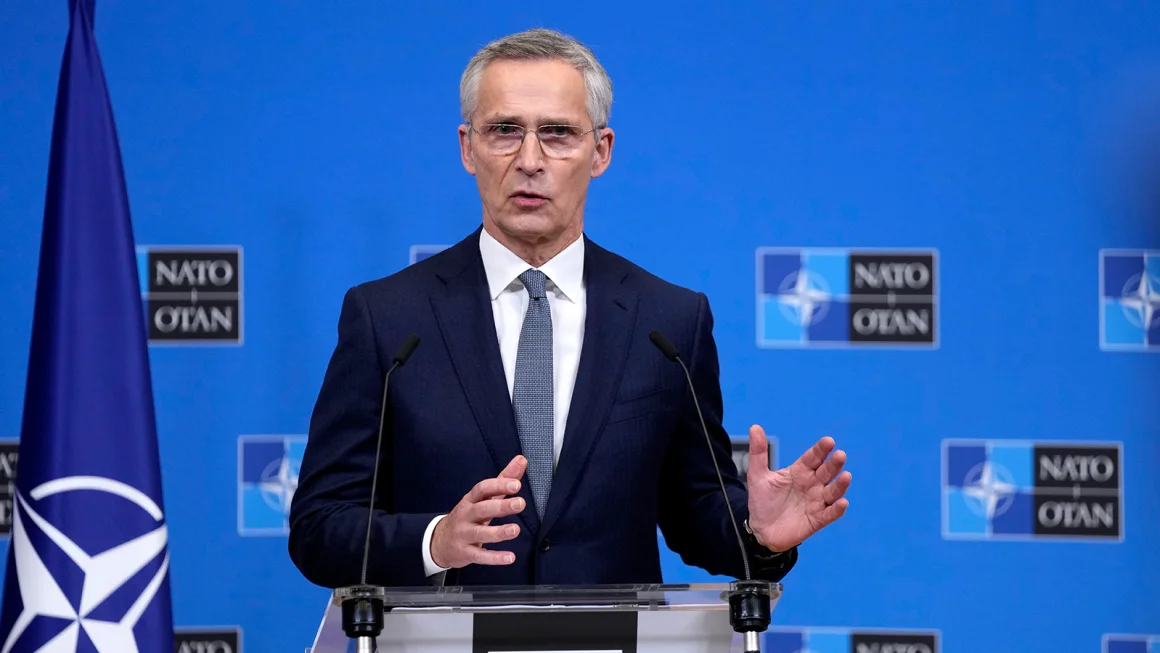 NATO Secretary General Jens Stoltenberg addresses a media conference at NATO headquarters in Brussels earlier this month. Virginia Mayo/AP